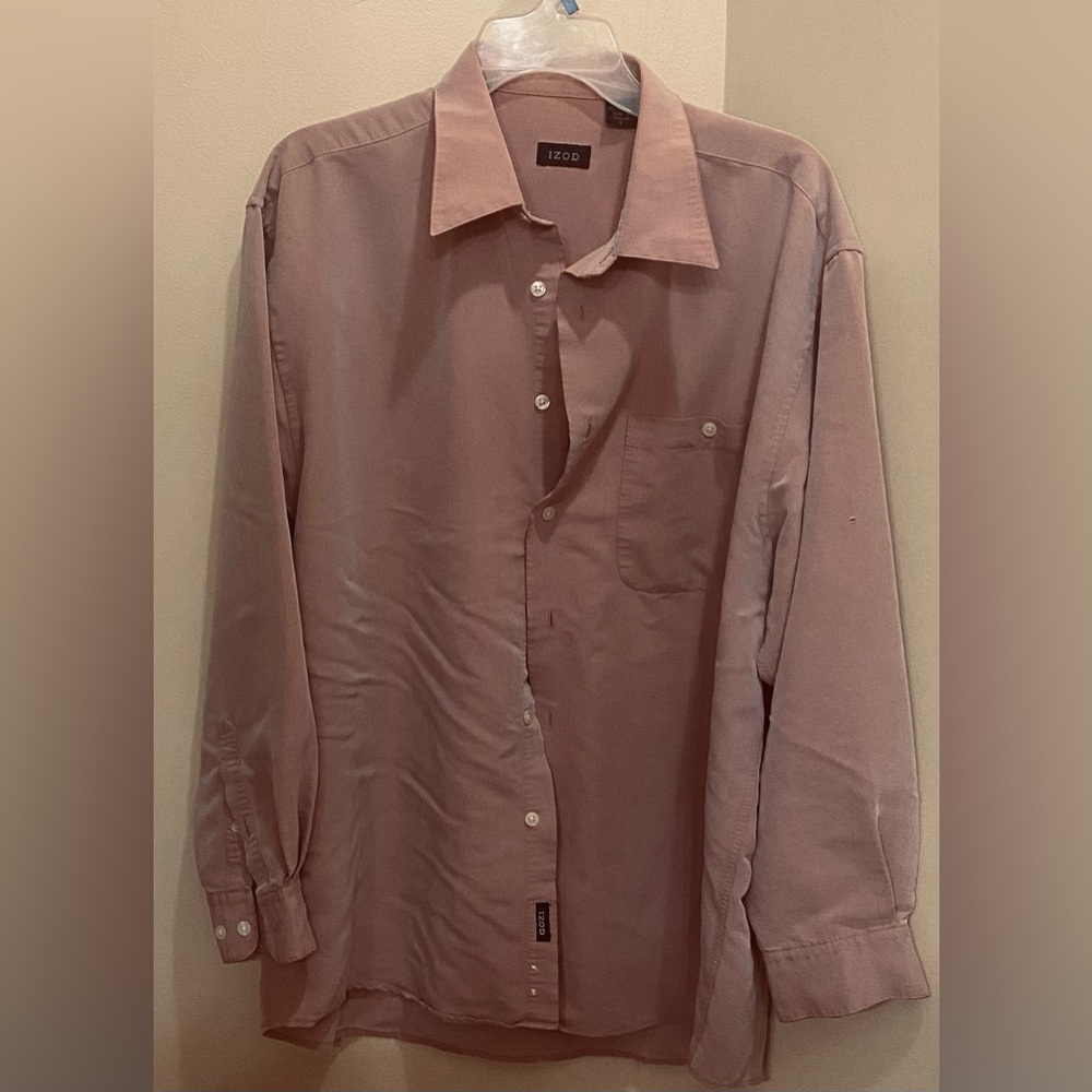 Izod Long Sleeve Pink Chromatic Large Shirt